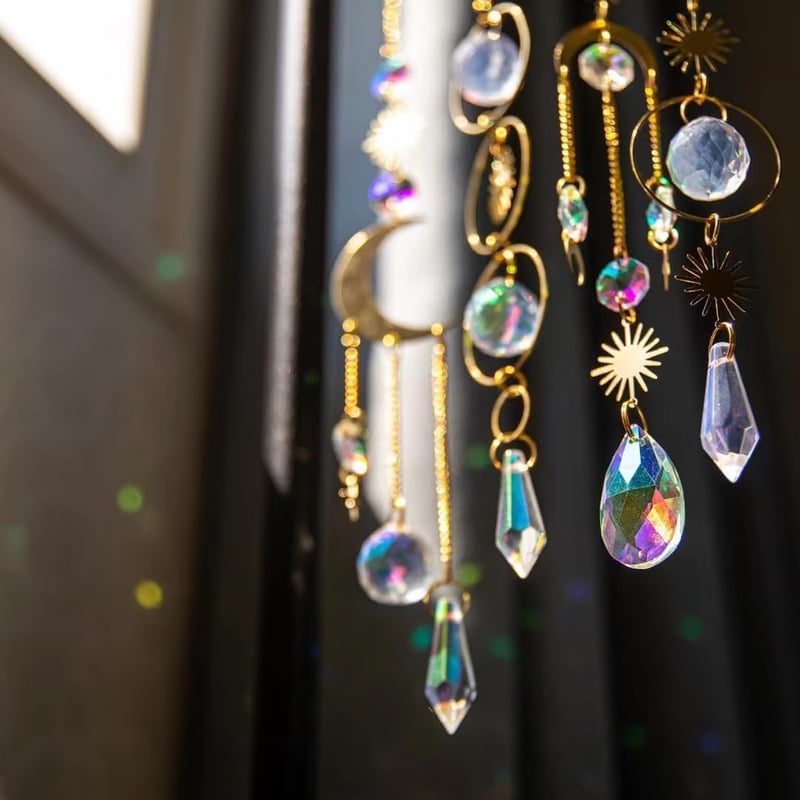 Luzoybo 240 darabos Napfénytörő Készlet DIY Kristály Suncatcher Felnőtteknek Prizma Szivárvány - Gold