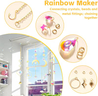 Luzoybo 240 darabos Napfénytörő Készlet DIY Kristály Suncatcher Felnőtteknek Prizma Szivárvány - Gold 5