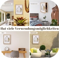 Lvefyti Fa Kulcstartó Szekrény 6 Akasztóval - Fali Kulcsrendező Szárított Virág Dekorációval és HOME Mintával - Ékszertartó Fém Zárral 7