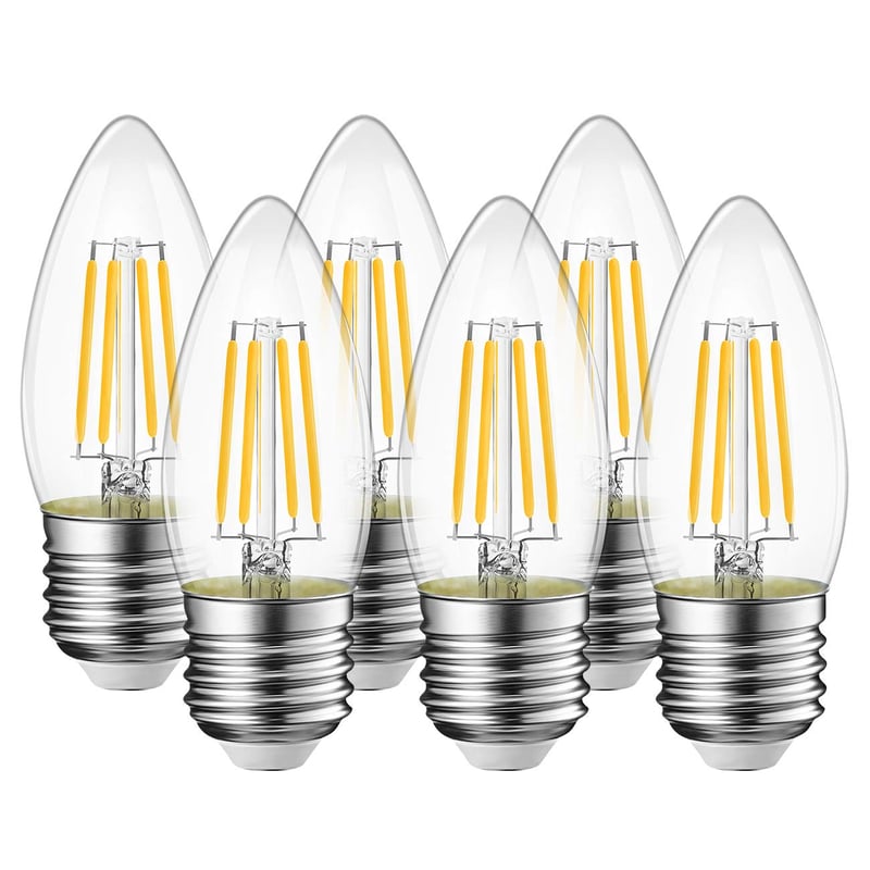 LVWIT C35 LED svjećasta žarulja E27 4W 2700K topla bijela - 6 kom.