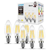 LVWIT E14 LED žarulja svijeća, toplo bijela, 7W, filament za lustere, 1055LM 2700K, zamjena za halogenu od 75W, neprigušiva, pakiranje od 6 komada 5