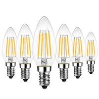 LVWIT E14 LED žarulja svijeća, toplo bijela, 7W, filament za lustere, 1055LM 2700K, zamjena za halogenu od 75W, neprigušiva, pakiranje od 6 komada 1