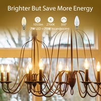 LVWIT E14 LED žarulja svijeća, toplo bijela, 7W, filament za lustere, 1055LM 2700K, zamjena za halogenu od 75W, neprigušiva, pakiranje od 6 komada 3