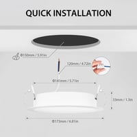 LVWIT LED Beépíthető Spotlámpa 18W 4000K Semleges Fehér 6db Szett 3