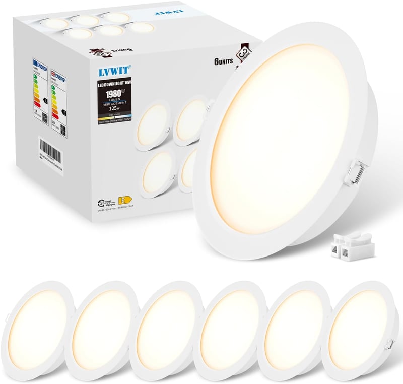 LVWIT LED Beépíthető Spotlámpa 18W 4000K Semleges Fehér 6db Szett