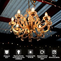Bec LED tip lumânare LVWIT E27 4W, echivalent 40W, 470 lm, alb cald 2700K, nereglementabil, C35, 6 bucăți 2