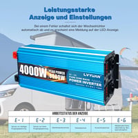LVYUAN 4000W/8000W Tiszta szinusz inverter 12V-230V áramátalakító távirányítóval 5