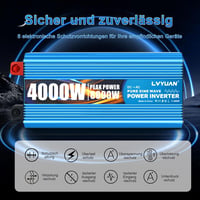 LVYUAN 4000W/8000W Tiszta szinusz inverter 12V-230V áramátalakító távirányítóval 4