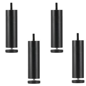 LWLWA Noge za namještaj od aluminijske legure, 15 cm, podesive visine 0-8 mm, crne, za kauč, stol, ormarić, 4 komada