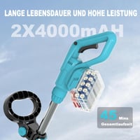 Lx2crya 4 v 1 akumulátorový vyžínač trávnikov pre batérie Makita, s 2 akumulátormi a 4 čepeľami, 21V krovinorez s kefou na burinu na záhradné práce 5