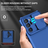 LXHGrowH Puzdro na Samsung Galaxy Note 20 Ultra – modré, vojenský štandard, nárazuvzdorný pancierový silikónový kryt s nárazníkom a posuvným krytom objektívu fotoaparátu 3