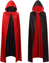 Lxing Piros-Fekete Fordítható Kapucnis Köpeny Halloween Jelmez 140cm 1
