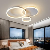 LXJCSM 36W Szabályozható LED Mennyezeti Lámpa - 65cm 3-Gyűrűs Modern Világítás, Távirányítóval, 3000K-6000K Állítható Színhőmérséklet, Nappa 5