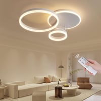 LXJCSM 36W Szabályozható LED Mennyezeti Lámpa - 65cm 3-Gyűrűs Modern Világítás, Távirányítóval, 3000K-6000K Állítható Színhőmérséklet, Nappa 1