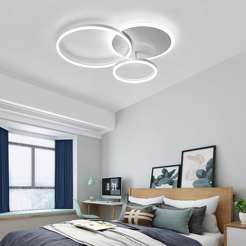 LXJCSM 36W Szabályozható LED Mennyezeti Lámpa - 65cm 3-Gyűrűs Modern Világítás, Távirányítóval, 3000K-6000K Állítható Színhőmérséklet, Nappa