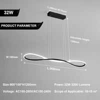 LXJCSM Modern LED Függőlámpa 90cm - Állítható Magasságú Étkezőasztal Lámpa, Fényerőszabályozható 3000K-6000K, 32W Lineáris Dizájn Konyhába,  2