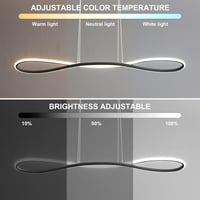 LXJCSM Modern LED Függőlámpa 90cm - Állítható Magasságú Étkezőasztal Lámpa, Fényerőszabályozható 3000K-6000K, 32W Lineáris Dizájn Konyhába,  3