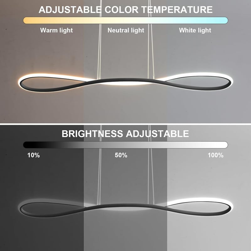 LXJCSM Modern LED Függőlámpa 90cm - Állítható Magasságú Étkezőasztal Lámpa, Fényerőszabályozható 3000K-6000K, 32W Lineáris Dizájn Konyhába, 