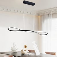 LXJCSM Modern LED Függőlámpa 90cm - Állítható Magasságú Étkezőasztal Lámpa, Fényerőszabályozható 3000K-6000K, 32W Lineáris Dizájn Konyhába,  1
