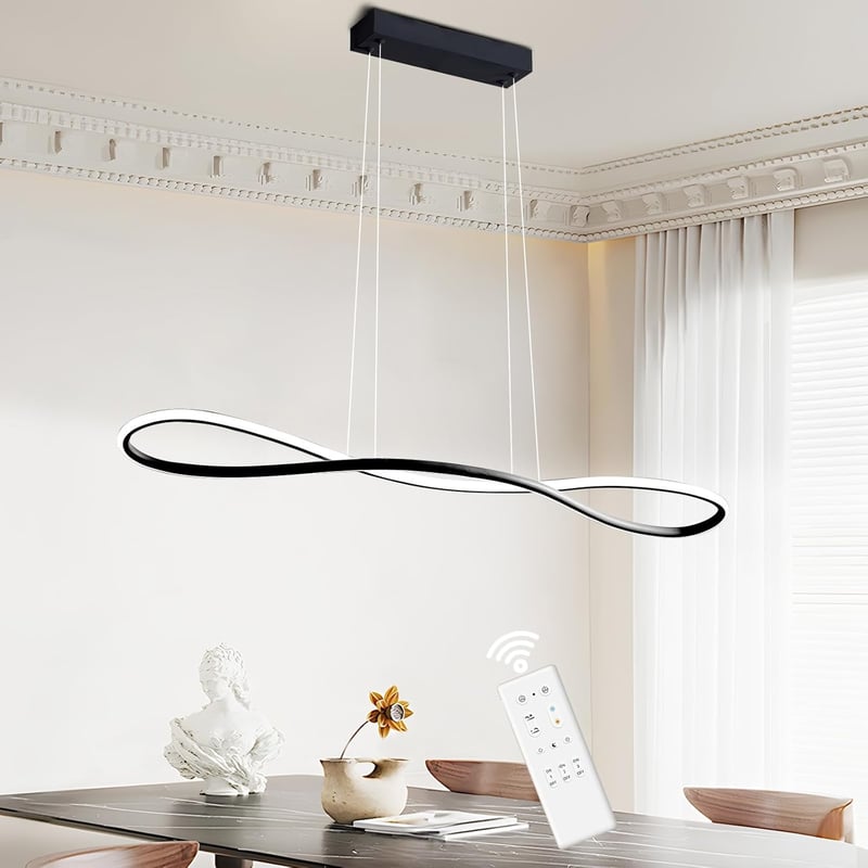 LXJCSM Modern LED Függőlámpa 90cm - Állítható Magasságú Étkezőasztal Lámpa, Fényerőszabályozható 3000K-6000K, 32W Lineáris Dizájn Konyhába, 