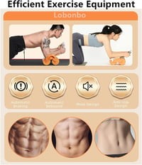 LXWINNER Automatikus Visszapattanó Hasizom Kerék, Dupla Kerekű AB Roller Edzőeszköz Térdeléssel, Narancs Színű Otthoni Fitness 6