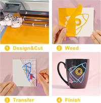 Lya Vinyl 55 db-os öntapadó vinyl matrica szett Cricut és Silhouette vágógépekhez - 30,5x30,5 cm színes PVC fólia dekorációhoz, DIY barkácso 3