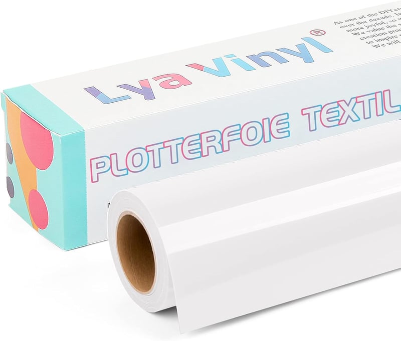 Lya Vinyl Fehér Textil Fólia 30,5x305cm Flex Film Cricut Silhouette Cameo Plotter Vágógéphez Póló Ruha Dekoráció DIY