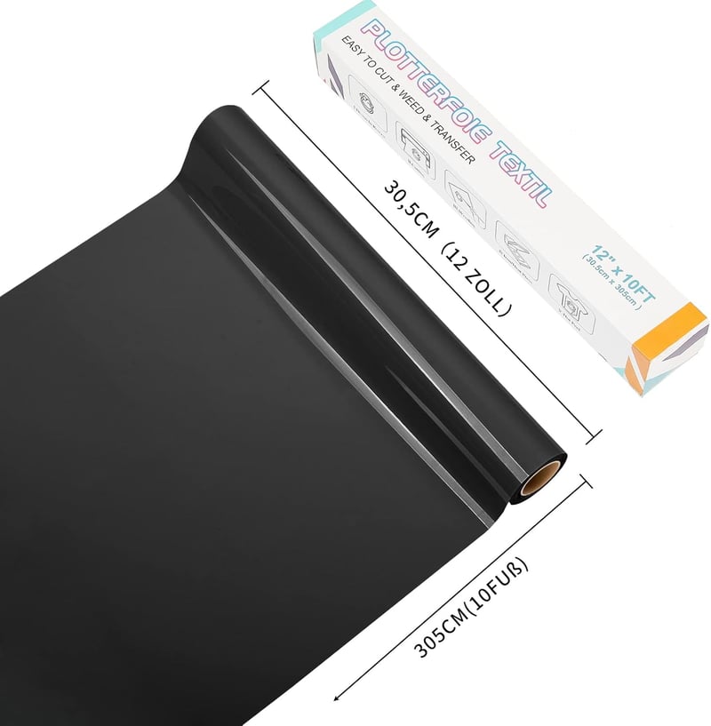 Lya Vinyl Flex Film Textilhez 30,5x305cm Fekete Cricut Silhouette