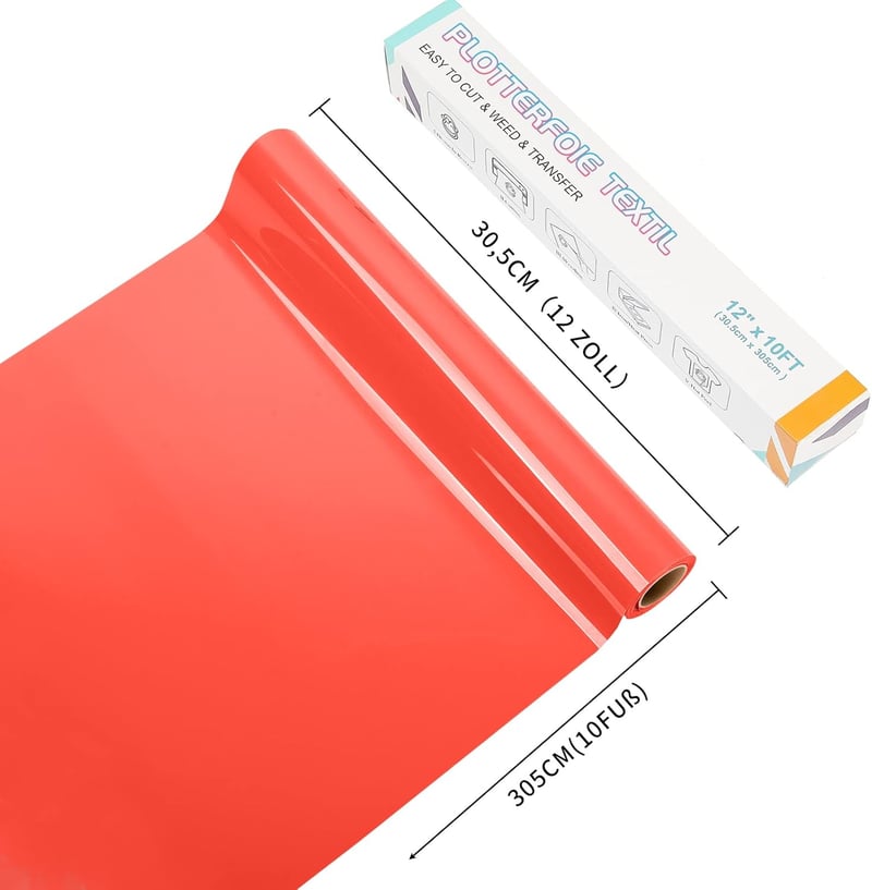 Lya Vinyl Piros Flex Film Textilhez 30,5x305cm Cricut Silhouette