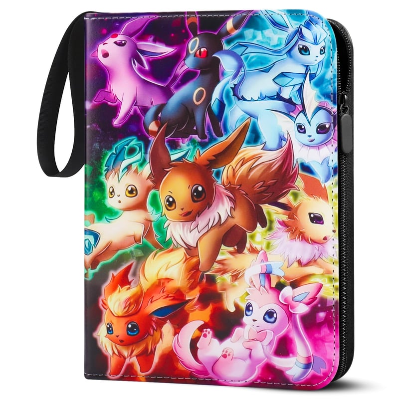 Album na karty Pokémon LYAILOOGXL pre 900 kariet – 50 obojstranných strán (9 vreciek), bez obsahu PVC, vodoodolná PU koža, so zipsom, Scarlet & Violet a Sword