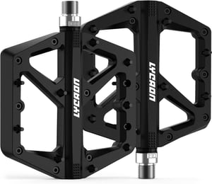 Pedale plate antiderapante pentru bicicletă LYCAON, MTB, BMX, cursieră, nailon, ax 9/16 CR-MO