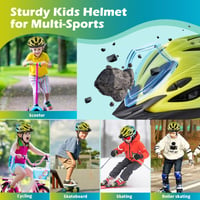 Cască de bicicletă pentru copii Lyefancy cu vizieră, 50-59 cm, verde, pentru băieți și fete de 3-14 ani, cască de protecție reglabilă pentru trotinetă, role, ciclism 5