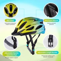 Cască de bicicletă pentru copii Lyefancy cu vizieră, 50-59 cm, verde, pentru băieți și fete de 3-14 ani, cască de protecție reglabilă pentru trotinetă, role, ciclism 2