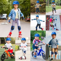 Lyefancy Detská cyklistická prilba a ochranná súprava pre chlapcov a dievčatá vo veku 3-13 rokov, nastaviteľná bezpečnostná prilba, chrániče lakťov a kolien na kolobežku 6