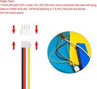 Lyeteung JST 1.5 ZH 4 Pin Csatlakozó Készlet - 30 Szett Mini Mikro Konnektor 150 mm 26AWG Kábellel és Női Csatlakozóval - Elektronikai Alkat 4