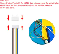 Lyeteung JST 1.5 ZH 5 Pin Csatlakozó Készlet - 20 Szett Mini Mikro Konnektor 150 mm 26AWG Kábellel és Anya Csatlakozóval - Elektronikai Alka 4