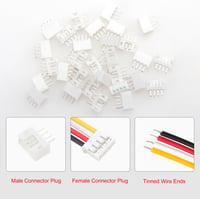Lyeteung JST 2.0 PH 4 Pin Csatlakozó Készlet - 30 Szett Mini Mikro JST 2.0mm Konnektor 150mm 22AWG Kábellel és Női Csatlakozóval 3