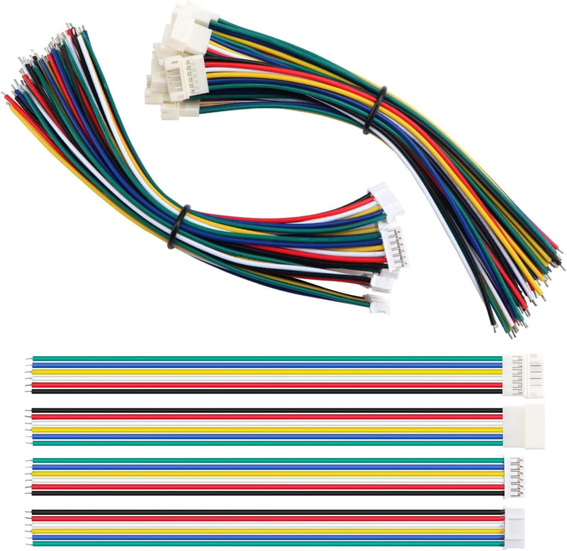 Lyeteung JST 2.0 PH 6 Pin csatlakozó készlet - 10 pár mini mikro JST PH 2.0mm apa-anya csatlakozó 150mm 22AWG kábellel elektronikai projekte