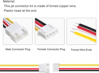 Lyeteung JST 2.54 XH 4 Pin csatlakozó készlet - 15 pár apa és anya csatlakozó 150mm 22AWG kábellel - 2.54mm elektronikai összekötő szett 3