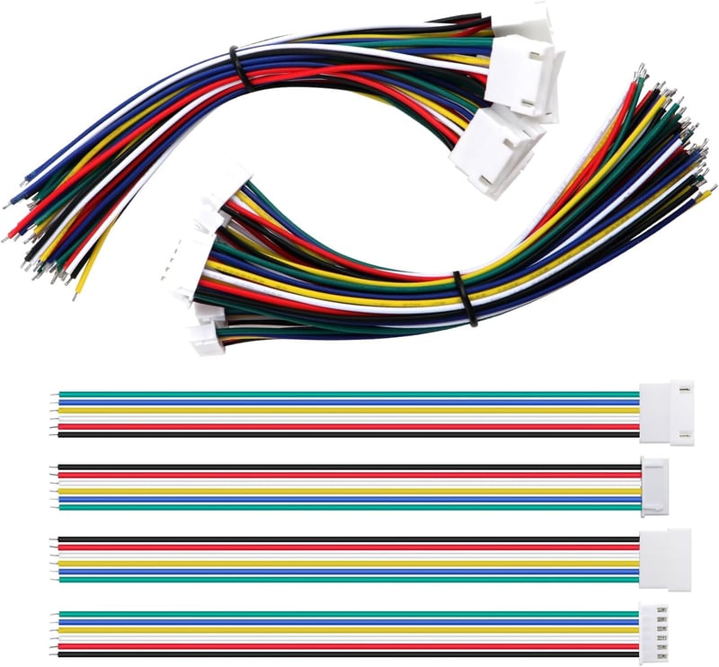 Lyeteung JST 2.54 XH 6 Pin csatlakozó készlet - 10 pár apa és anya dugó 150mm 22AWG kábellel - elektronikai projektekhez, modellezéshez