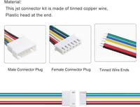 Lyeteung JST 2.54 XH 6 Pin csatlakozó készlet - 10 pár apa és anya dugó 150mm 22AWG kábellel - elektronikai projektekhez, modellezéshez 3