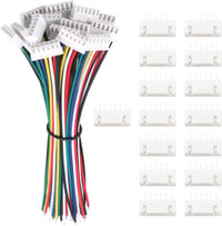 Lyeteung JST 2.54 XH 6 Pin csatlakozó készlet - 15 db mini mikro csatlakozó 150 mm 22AWG kábellel és anya csatlakozóval - elektronikai proje 1