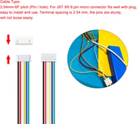 Lyeteung JST 2.54 XH 6 Pin csatlakozó készlet - 15 db mini mikro csatlakozó 150 mm 22AWG kábellel és anya csatlakozóval - elektronikai proje 4