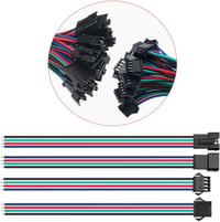 Lyeteung JST SM 4-Pin Csatlakozó Készlet - 15 Pár Dugó és Aljzat 150mm 22AWG Kábellel - Mini Mikro Elektronikai Összekötő Szett 5