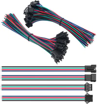 Lyeteung JST SM 4-Pin Csatlakozó Készlet - 15 Pár Dugó és Aljzat 150mm 22AWG Kábellel - Mini Mikro Elektronikai Összekötő Szett 1