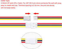 Lyeteung JST XH 2.54mm 3-Pin Csatlakozó Készlet - 20 Pár Dugó és Aljzat 150mm 22AWG Kábellel - Elektronikai Projektekhez, Modellezéshez 4