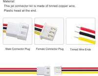 Lyeteung JST XH 2.54mm 3-Pin Csatlakozó Készlet - 20 Pár Dugó és Aljzat 150mm 22AWG Kábellel - Elektronikai Projektekhez, Modellezéshez 3