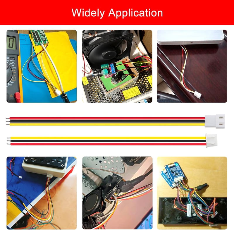 Lyeteung JST XH 2.54mm 3-Pin Csatlakozó Készlet - 20 Pár Dugó és Aljzat 150mm 22AWG Kábellel - Elektronikai Projektekhez, Modellezéshez