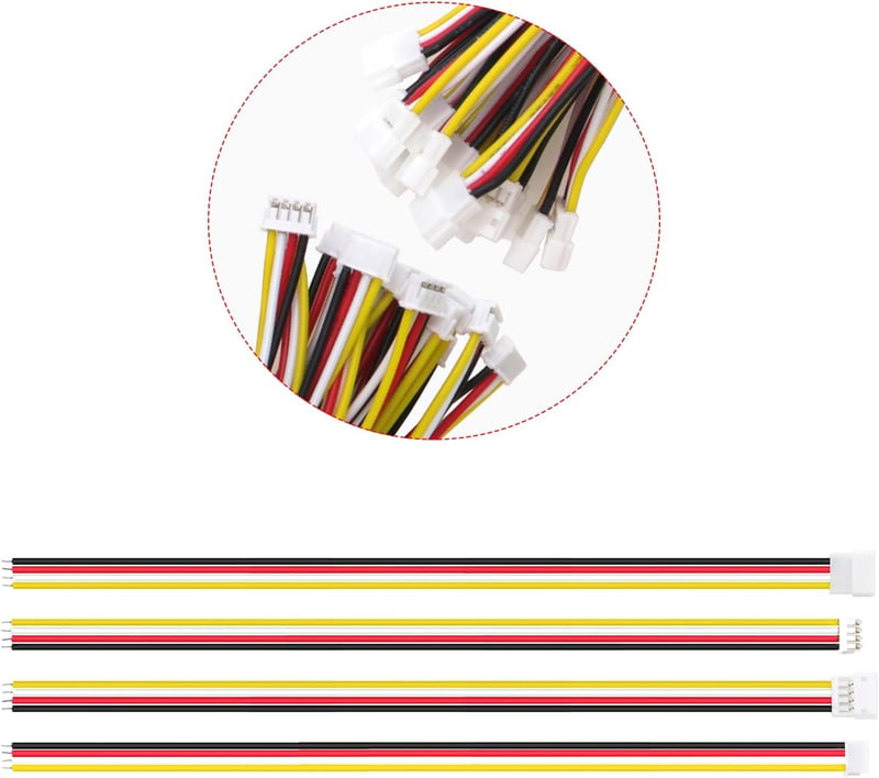 Lyeteung JST ZH 4-Pin Csatlakozó Készlet - 15 Pár Mini Mikro Dugó és Aljzat 150mm 26AWG Kábellel - Elektronikai Projektek, RC Modellek