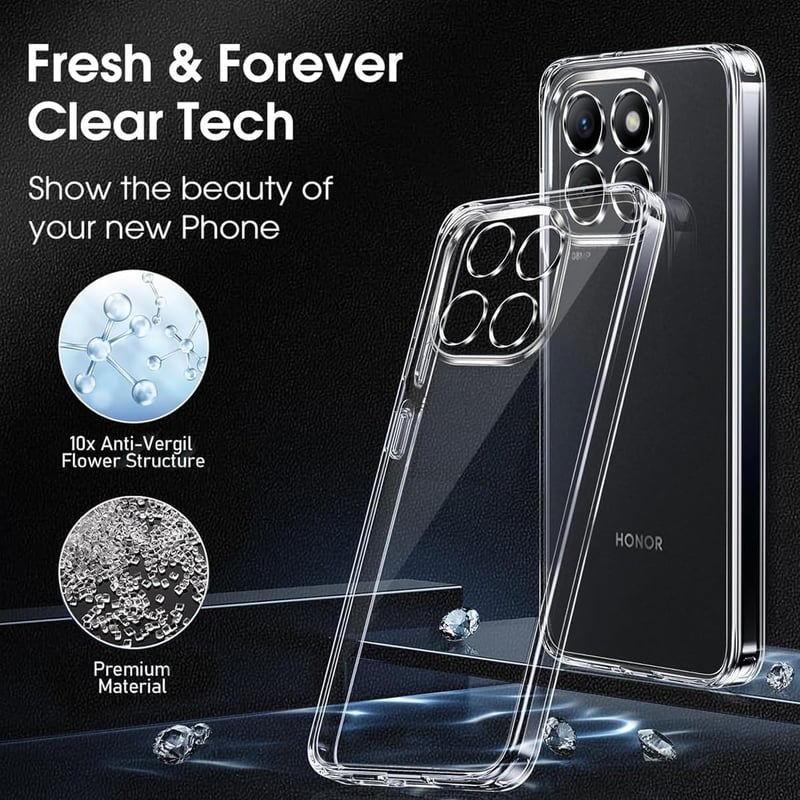 LYJERRY Honor X5B / X5B Plus védőtok + 2x üvegfólia szilikon ütésálló tok - Honor X5B-Clear